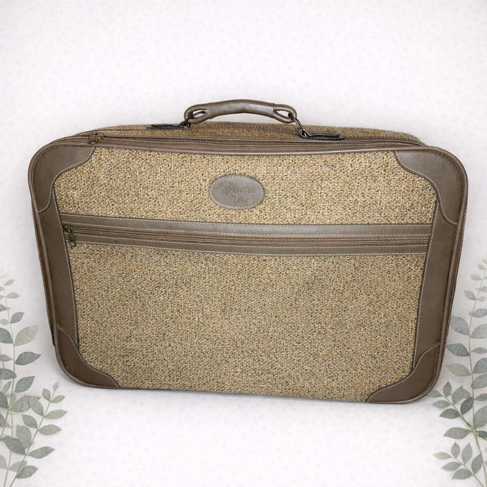Vintage Finesse by Verdi Tweed Garment Bag Suitcase Travel Luggage Carry Case